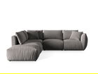 Coltar modular stanga 4 locuri, Chris-184, Micadoni Home, 295x290x80 cm, catifea, gri