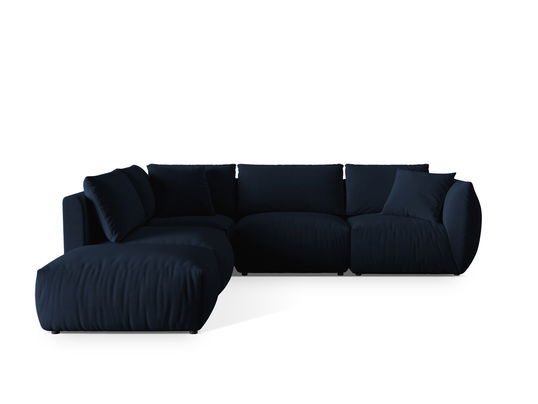 Coltar modular stanga 4 locuri, Chris-184, Micadoni Home, 295x290x80 cm, catifea, albastru regal