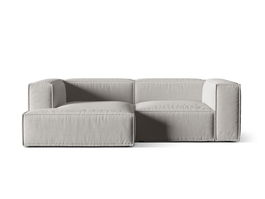 Coltar modular stanga 3 locuri, Nuria-215, Micadoni Home, 252x147x72 cm, tesatura structurata chenille, gri deschis