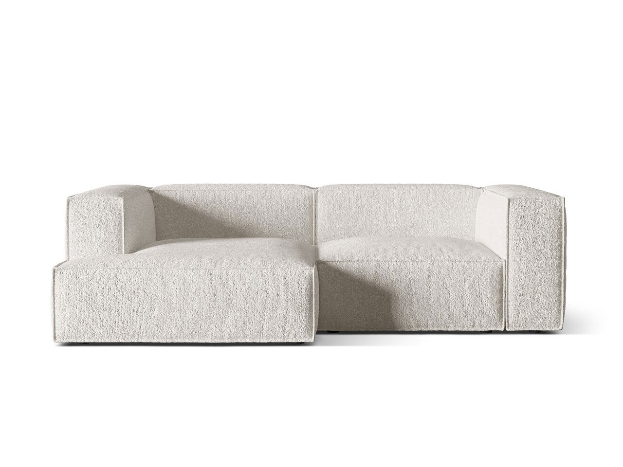 Coltar modular stanga 3 locuri, Nuria-260, Micadoni Home, 252x147x72 cm, tesatura boucle, gri bej melange