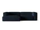 Coltar modular stanga 4 locuri, Nuria-88, Micadoni Home, 292x147x72 cm, catifea, albastru inchis