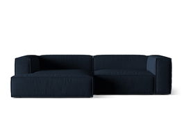Coltar modular stanga 4 locuri, Nuria-88, Micadoni Home, 292x147x72 cm, catifea, albastru inchis