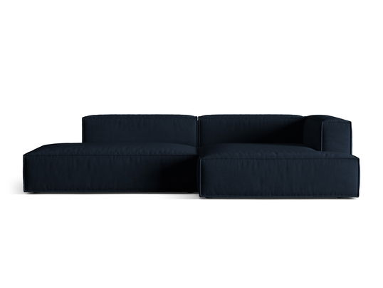 Coltar modular dreapta 4 locuri, Nuria-88, Micadoni Home, 312x147x72 cm, catifea, albastru inchis