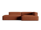 Coltar modular dreapta 4 locuri, Nuria-215, Micadoni Home, 312x147x72 cm, tesatura structurata chenille, caramiziu