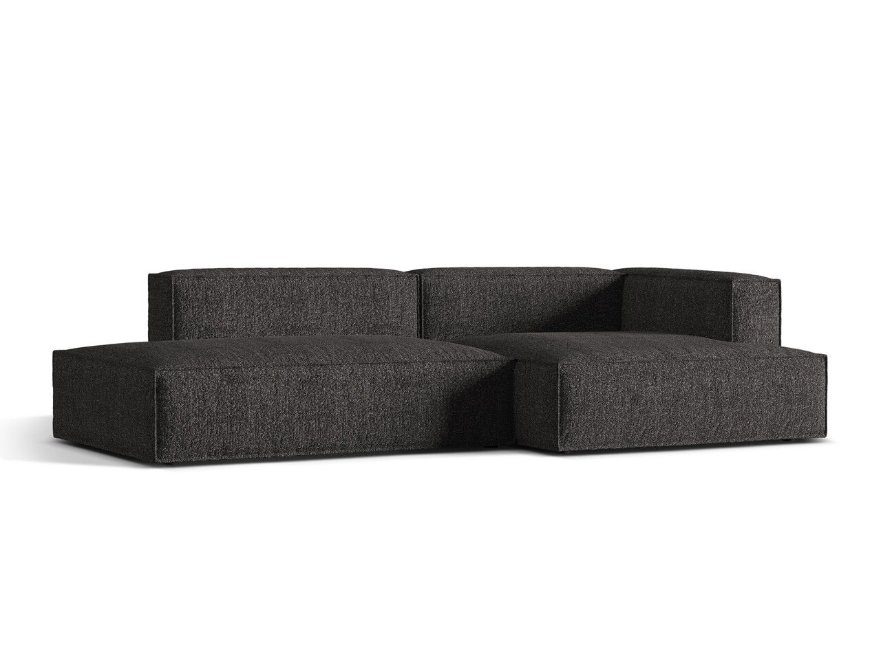 Coltar modular dreapta 4 locuri, Nuria-260, Micadoni Home, 312x147x72 cm, tesatura boucle, antracit