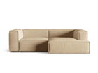 Coltar modular dreapta 3 locuri, Nuria-88, Micadoni Home, 252x147x72 cm, catifea, bej nude