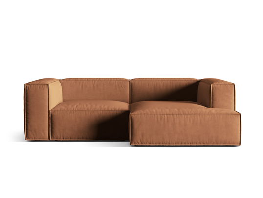 Coltar modular dreapta 3 locuri, Nuria-88, Micadoni Home, 252x147x72 cm, catifea, miere