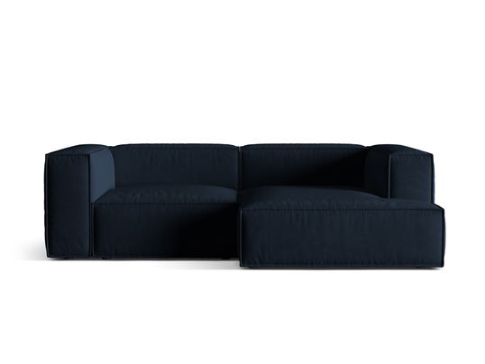 Coltar modular dreapta 3 locuri, Nuria-88, Micadoni Home, 252x147x72 cm, catifea, albastru inchis