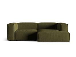 Coltar modular dreapta 3 locuri, Nuria-88, Micadoni Home, 252x147x72 cm, catifea, verde moss melange