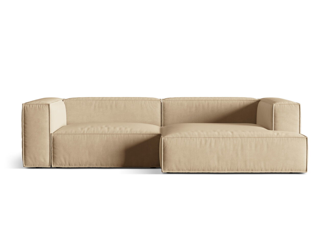 Coltar modular dreapta 4 locuri, Nuria-88, Micadoni Home, 292x147x72 cm, catifea, bej nude