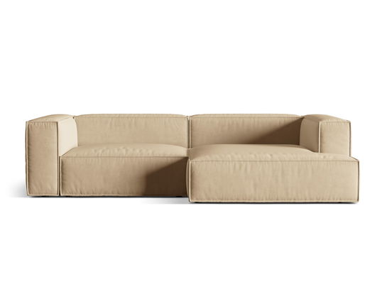Coltar modular dreapta 4 locuri, Nuria-88, Micadoni Home, 292x147x72 cm, catifea, bej nude