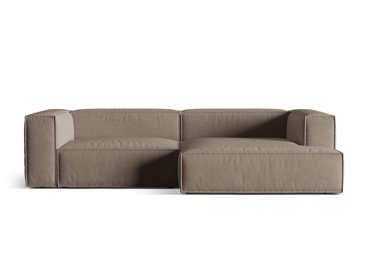 Coltar modular dreapta 4 locuri, Nuria-88, Micadoni Home, 292x147x72 cm, catifea, gri beton