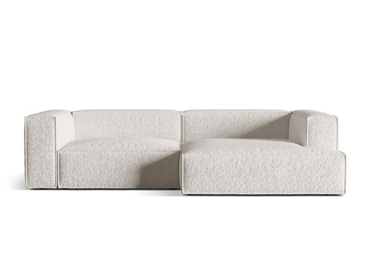 Coltar modular dreapta 4 locuri, Nuria-260, Micadoni Home, 292x147x72 cm, tesatura boucle, gri bej melange