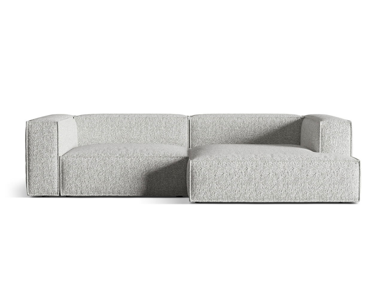 Coltar modular dreapta 4 locuri, Nuria-260, Micadoni Home, 292x147x72 cm, tesatura boucle, argintiu