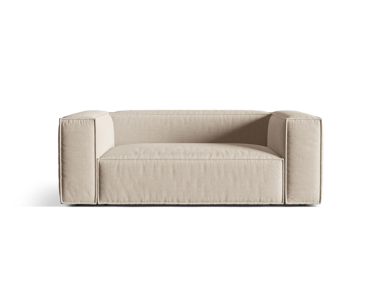 Canapea 2 locuri, Nuria-215, Micadoni Home, 170x110x72 cm, tesatura structurata chenille, bej