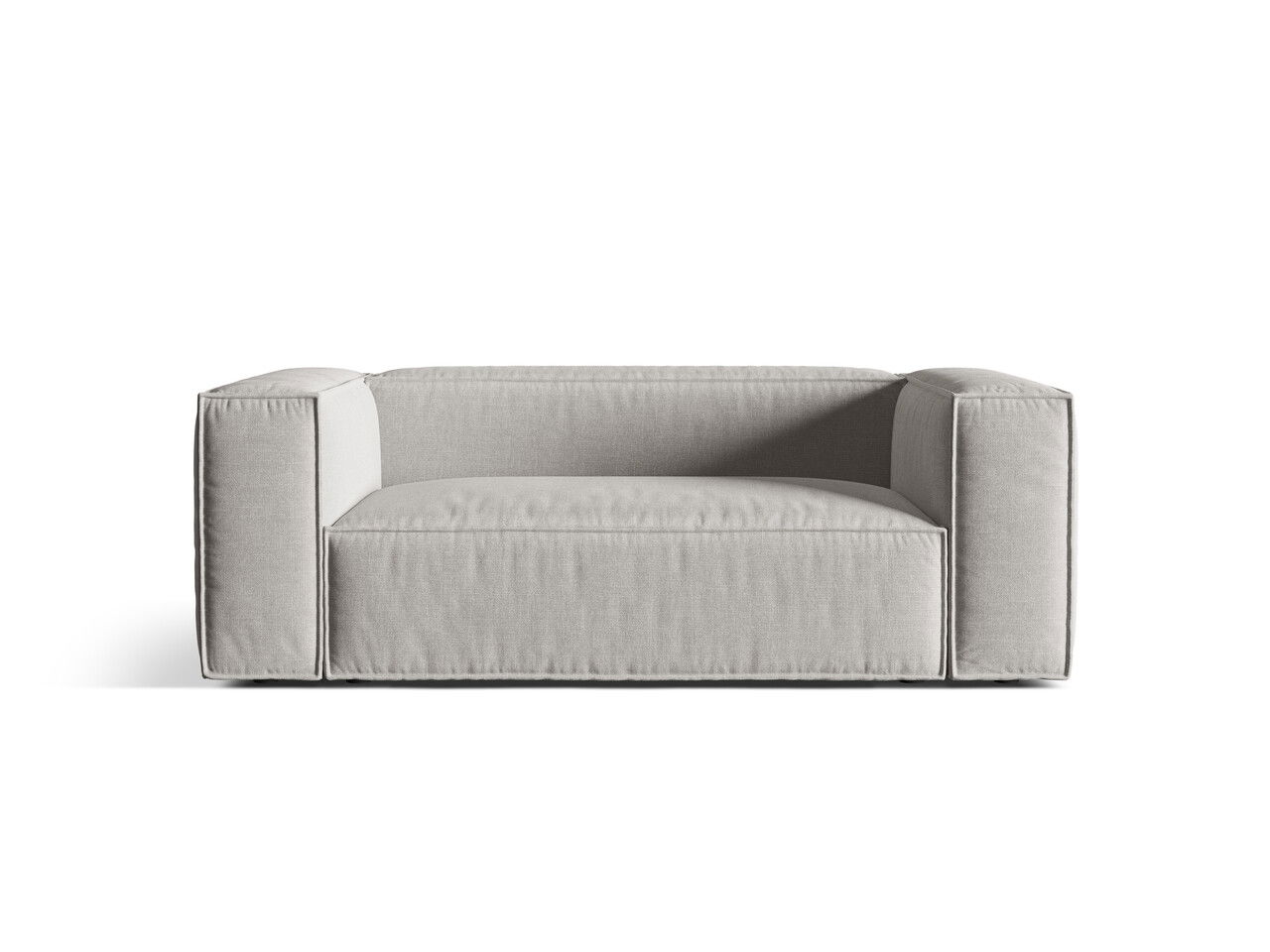 Canapea 2 locuri, Nuria-215, Micadoni Home, 170x110x72 cm, tesatura structurata chenille, gri deschis