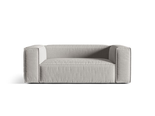 Canapea 2 locuri, Nuria-215, Micadoni Home, 170x110x72 cm, tesatura structurata chenille, gri deschis