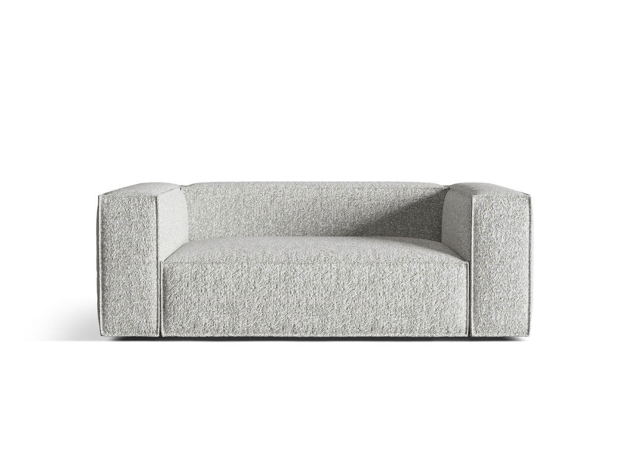 Canapea 2 locuri, Nuria-260, Micadoni Home, 170x110x72 cm, tesatura boucle, argintiu