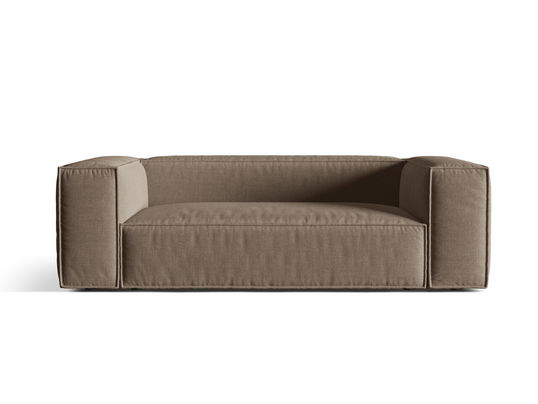 Canapea 3 locuri, Nuria-215, Micadoni Home, 210x110x72 cm, tesatura structurata chenille, cappuccino