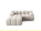 Canapea modulara 3 locuri, Bellis-51, Micadoni Home, 188x188x70 cm, catifea, bej inchis