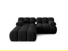 Canapea modulara 3 locuri, Bellis-51, Micadoni Home, 188x188x70 cm, catifea, negru