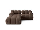 Canapea modulara 3 locuri, Bellis-51, Micadoni Home, 188x188x70 cm, catifea, maro inchis