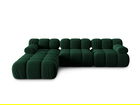 Canapea modulara 4 locuri, Bellis-51, Micadoni Home, 282x188x70 cm, catifea, verde bottle