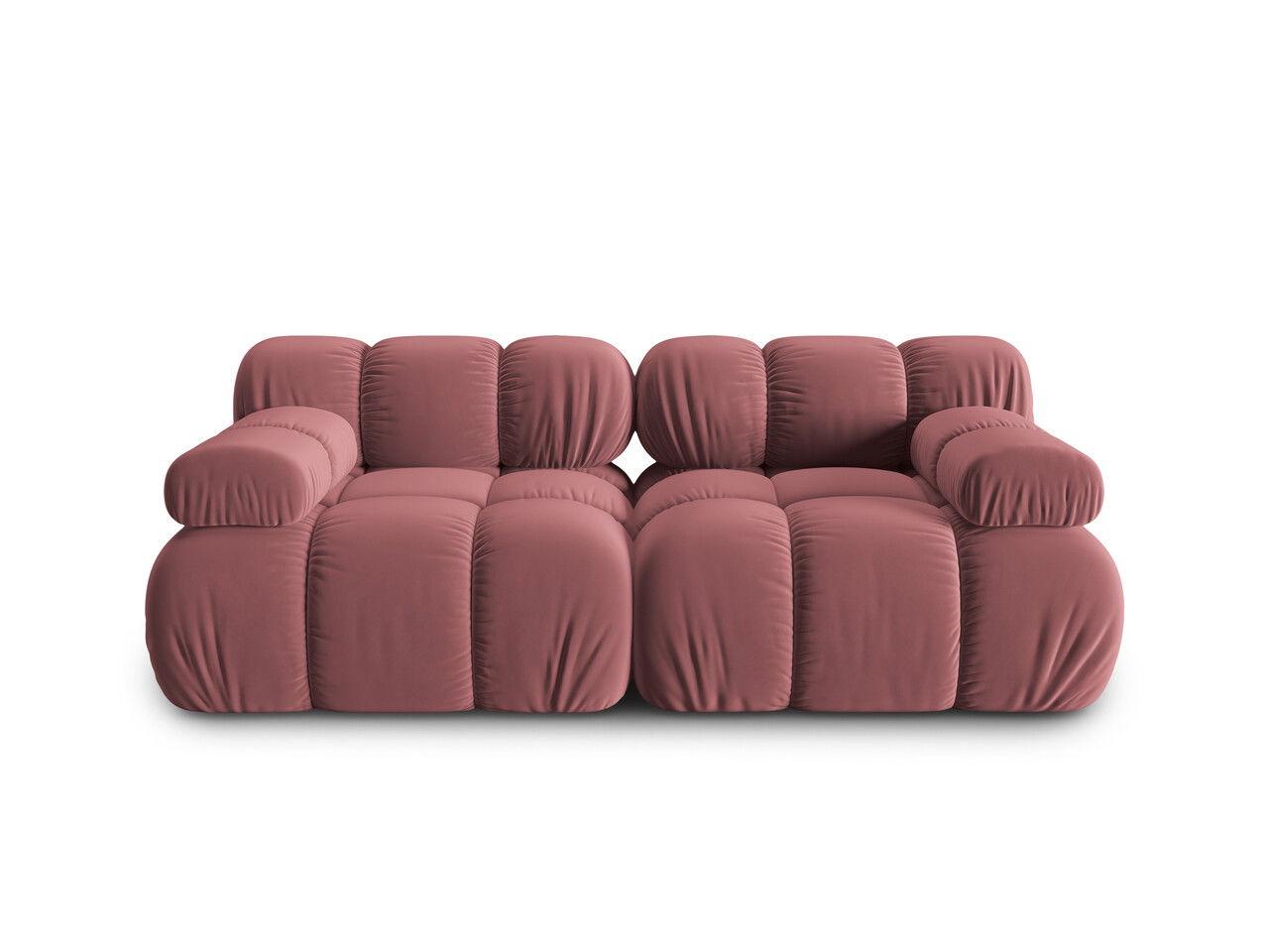 Canapea modulara 2 locuri, Bellis-51, Micadoni Home, 188x94x70 cm, catifea, roz