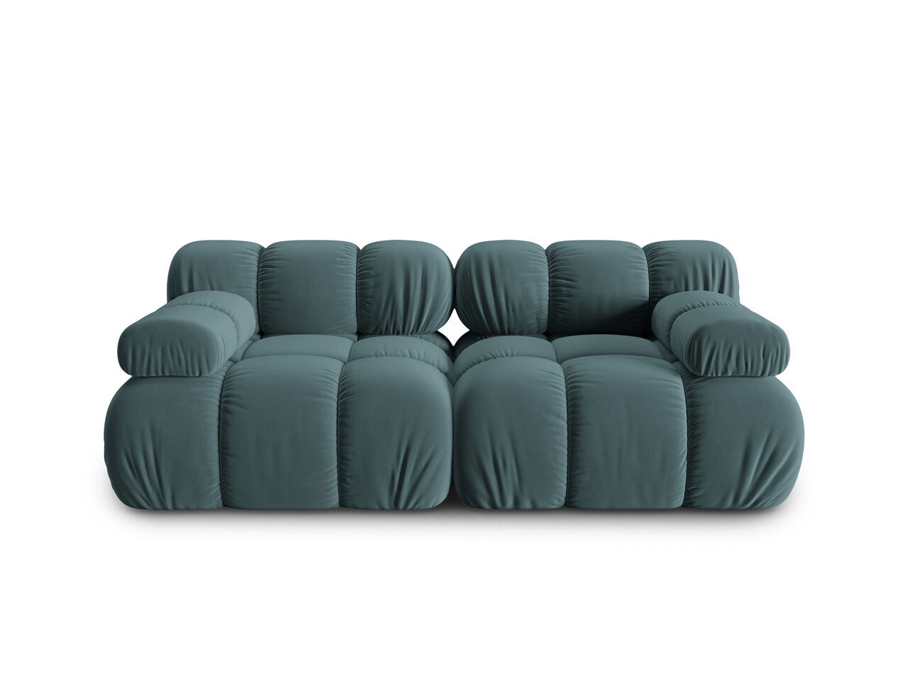 Canapea modulara 2 locuri, Bellis-51, Micadoni Home, 188x94x70 cm, catifea, turcoaz