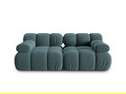 Canapea modulara 2 locuri, Bellis-51, Micadoni Home, 188x94x70 cm, catifea, turcoaz