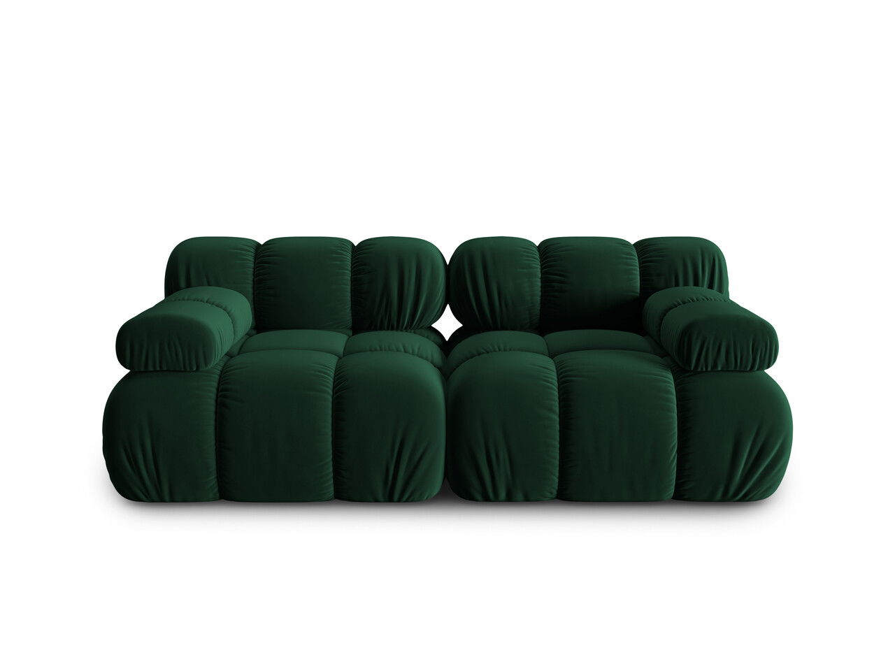 Canapea modulara 2 locuri, Bellis-51, Micadoni Home, 188x94x70 cm, catifea, verde bottle