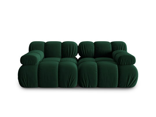 Canapea modulara 2 locuri, Bellis-51, Micadoni Home, 188x94x70 cm, catifea, verde bottle