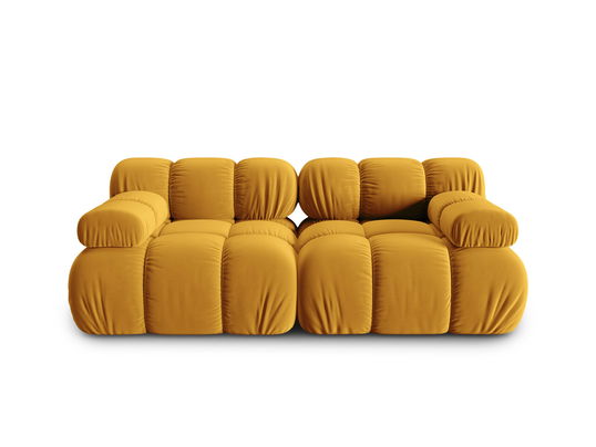 Canapea modulara 2 locuri, Bellis-51, Micadoni Home, 188x94x70 cm, catifea, galben