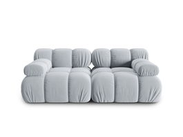 Canapea modulara 2 locuri, Bellis-51, Micadoni Home, 188x94x70 cm, catifea, albastru deschis