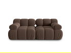 Canapea modulara 2 locuri, Bellis-51, Micadoni Home, 188x94x70 cm, catifea, maro inchis