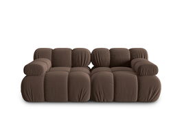 Canapea modulara 2 locuri, Bellis-51, Micadoni Home, 188x94x70 cm, catifea, maro inchis