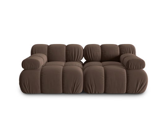 Canapea modulara 2 locuri, Bellis-51, Micadoni Home, 188x94x70 cm, catifea, maro inchis