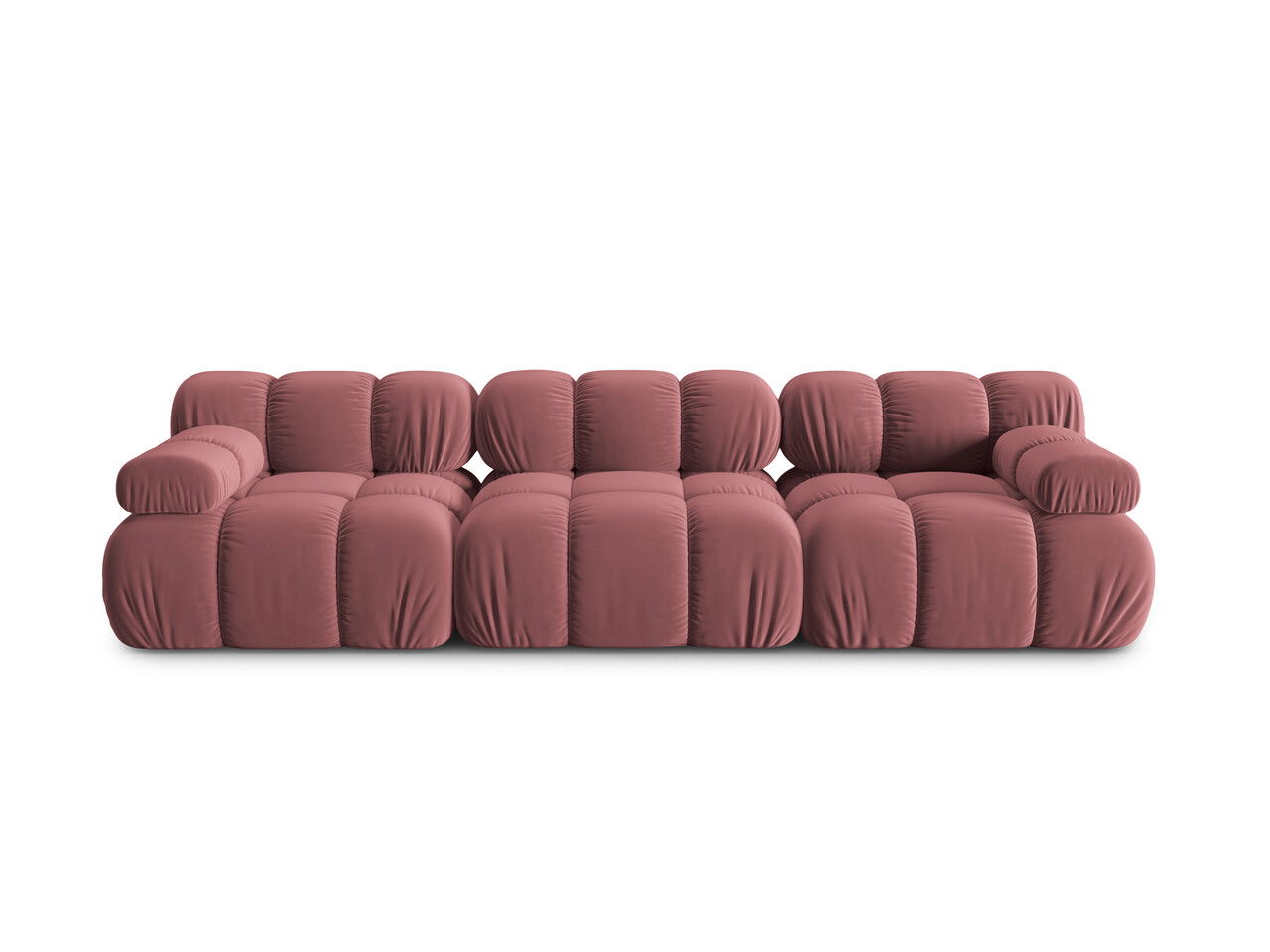 Canapea modulara 3 locuri, Bellis-51, Micadoni Home, 282x94x70 cm, catifea, roz
