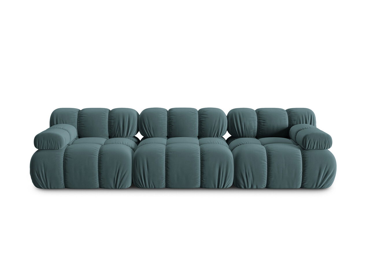 Canapea modulara 3 locuri, Bellis-51, Micadoni Home, 282x94x70 cm, catifea, turcoaz