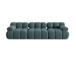 Canapea modulara 3 locuri, Bellis-51, Micadoni Home, 282x94x70 cm, catifea, turcoaz