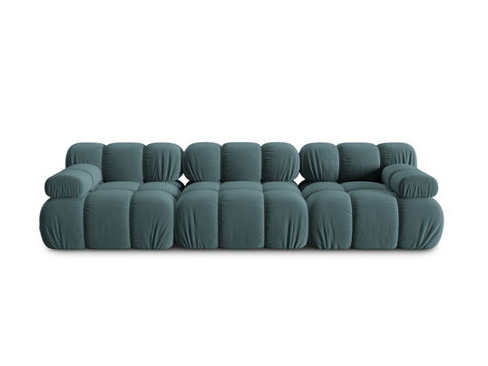 Canapea modulara 3 locuri, Bellis-51, Micadoni Home, 282x94x70 cm, catifea, turcoaz