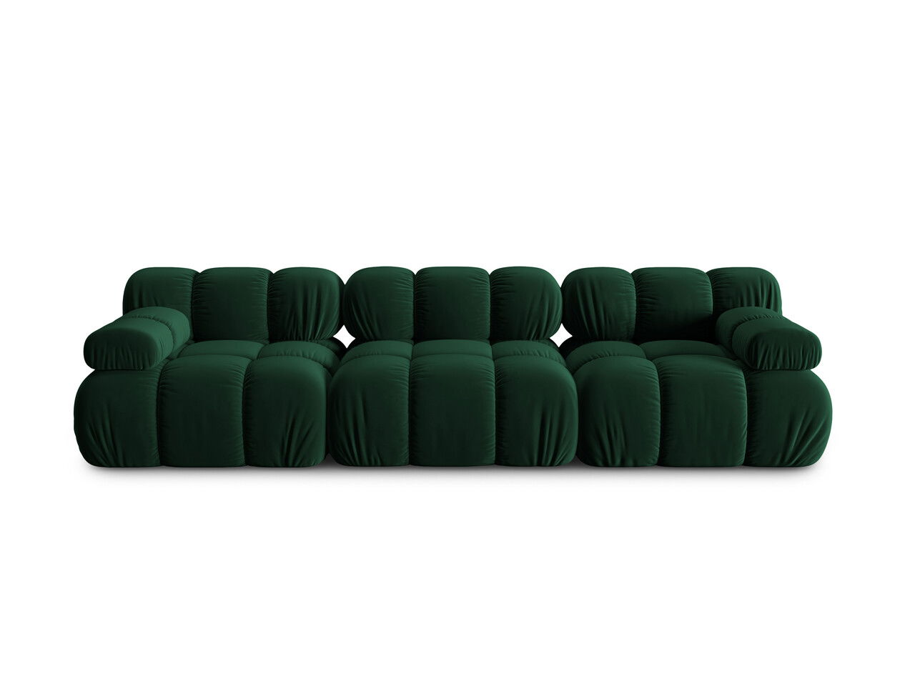 Canapea modulara 3 locuri, Bellis-51, Micadoni Home, 282x94x70 cm, catifea, verde bottle
