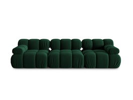 Canapea modulara 3 locuri, Bellis-51, Micadoni Home, 282x94x70 cm, catifea, verde bottle