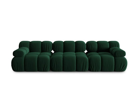 Canapea modulara 3 locuri, Bellis-51, Micadoni Home, 282x94x70 cm, catifea, verde bottle