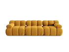 Canapea modulara 3 locuri, Bellis-51, Micadoni Home, 282x94x70 cm, catifea, galben
