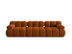 Canapea modulara 3 locuri, Bellis-51, Micadoni Home, 282x94x70 cm, catifea, teracota
