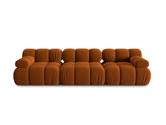 Canapea modulara 3 locuri, Bellis-51, Micadoni Home, 282x94x70 cm, catifea, teracota