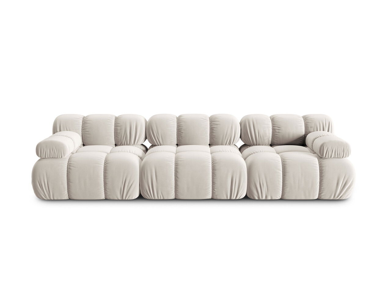 Canapea modulara 3 locuri, Bellis-51, Micadoni Home, 282x94x70 cm, catifea, bej inchis