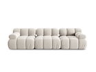 Canapea modulara 3 locuri, Bellis-51, Micadoni Home, 282x94x70 cm, catifea, bej inchis