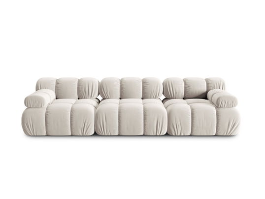 Canapea modulara 3 locuri, Bellis-51, Micadoni Home, 282x94x70 cm, catifea, bej inchis